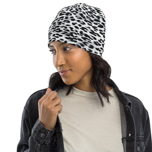 Snow Leopard Print Beanie