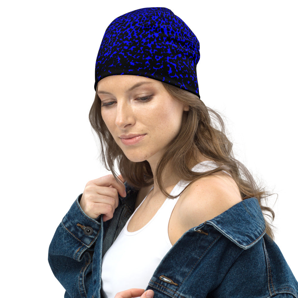 Blue Splatter Beanie