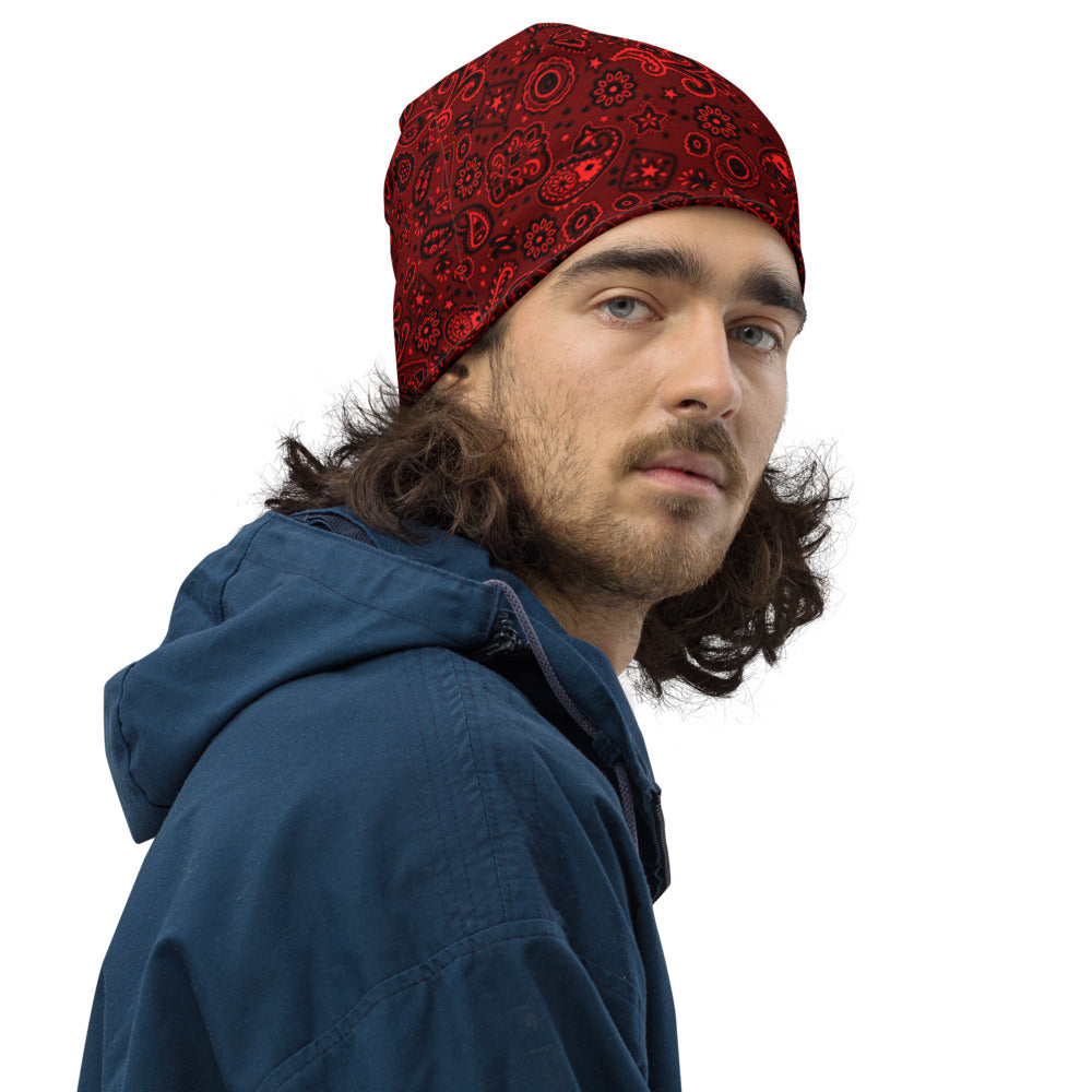 Crimson Bandanna Beanie