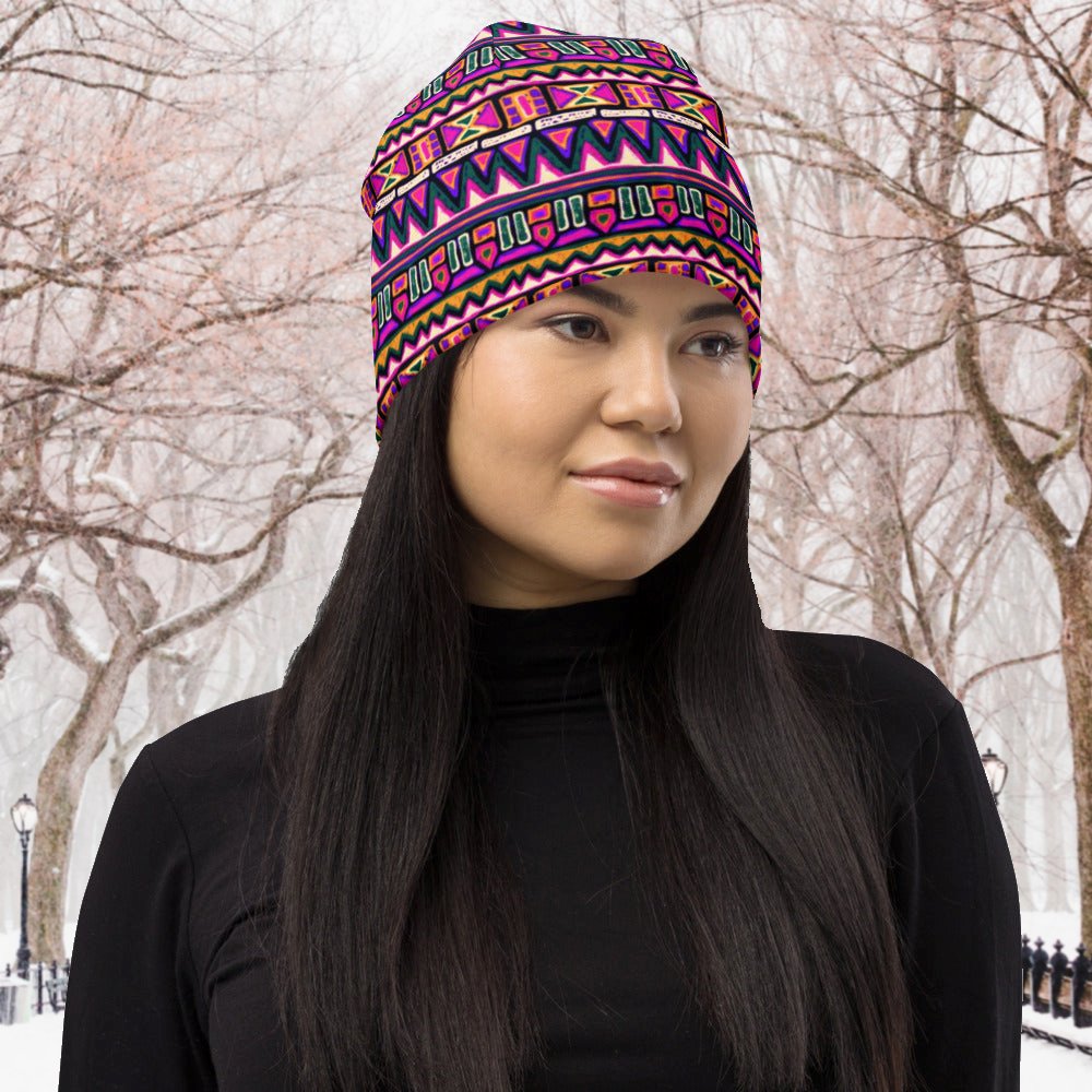 Colorful Native American Inspired All-Over Print Beanie