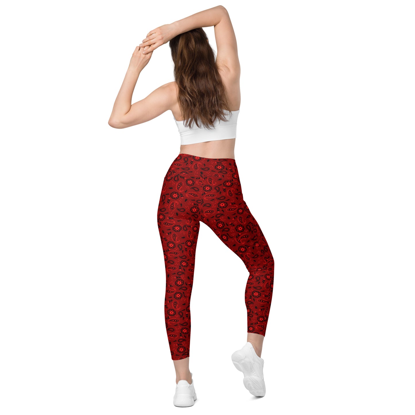 Red Bandanna Crossover Leggings