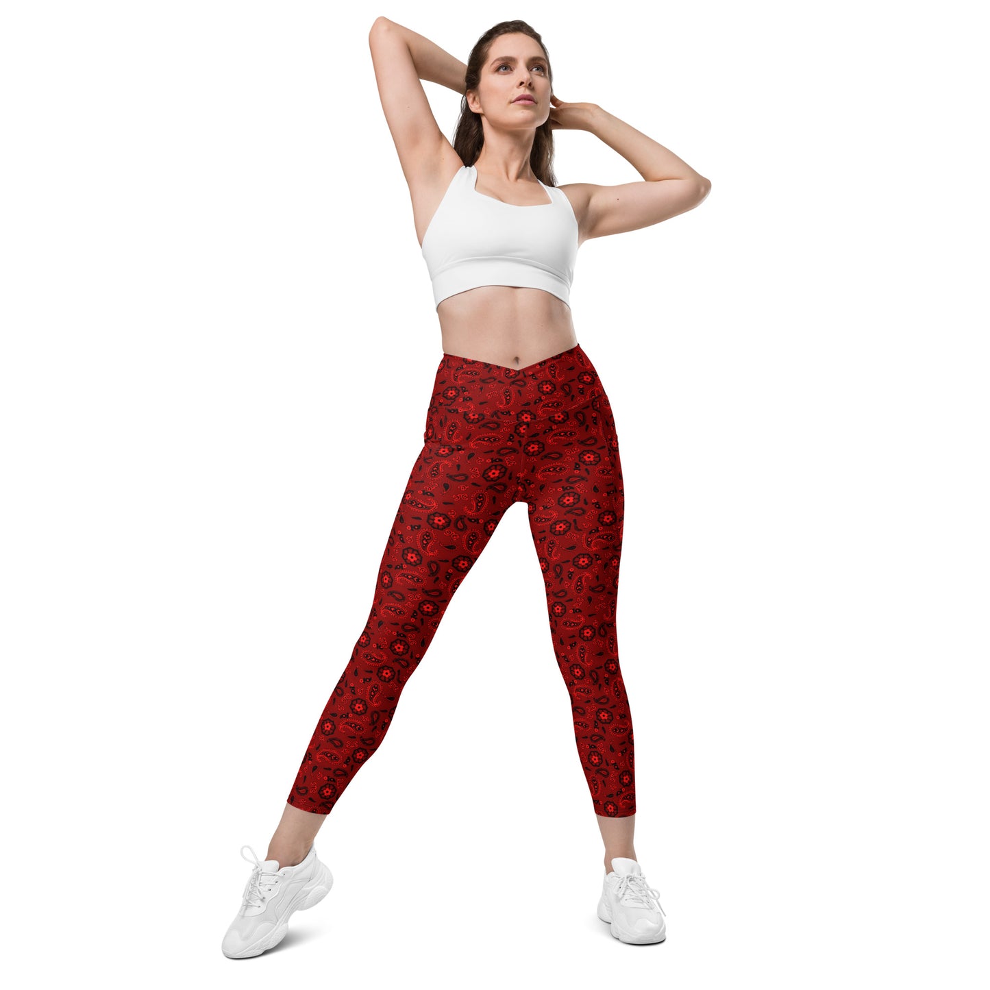 Red Bandanna Crossover Leggings