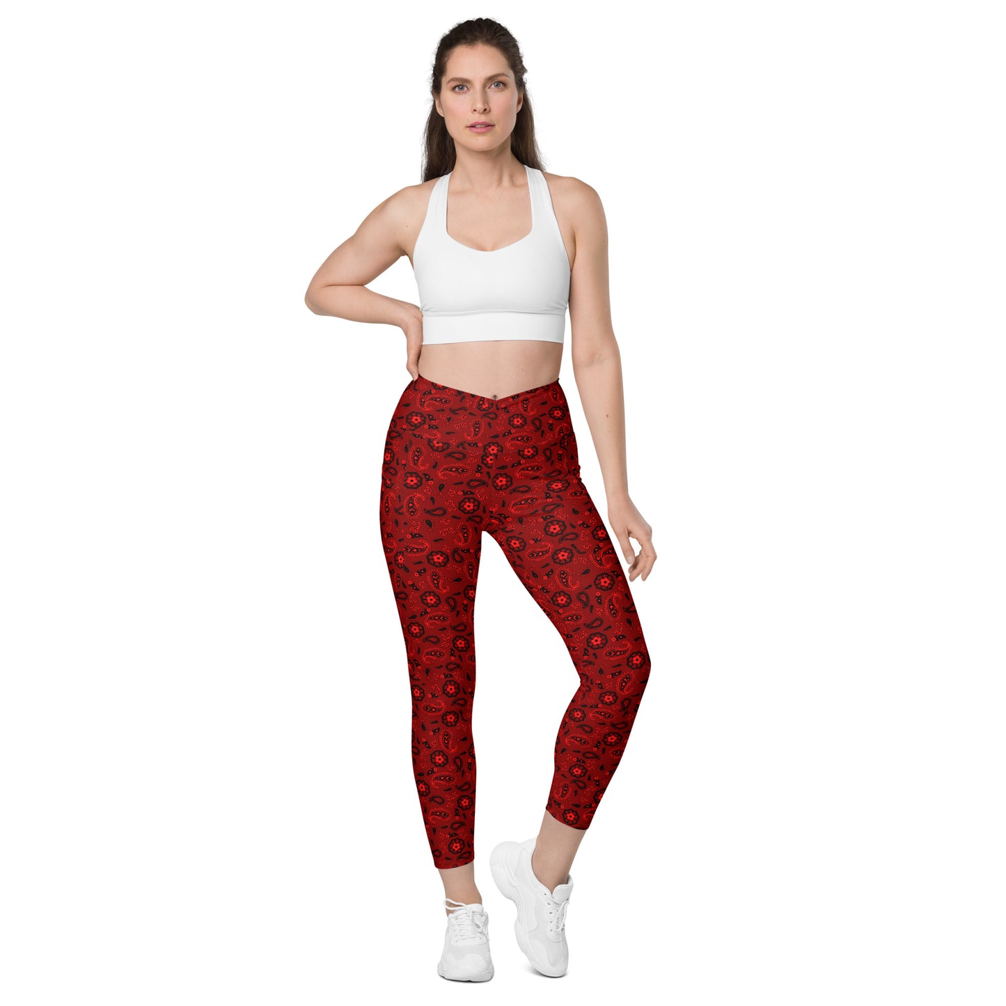 Red Bandanna Crossover Leggings