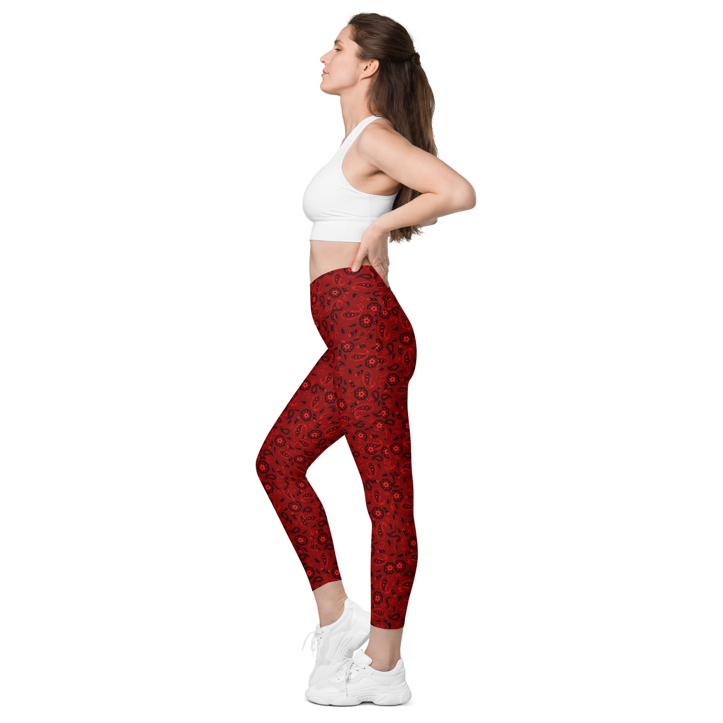 Red Bandanna Crossover Leggings