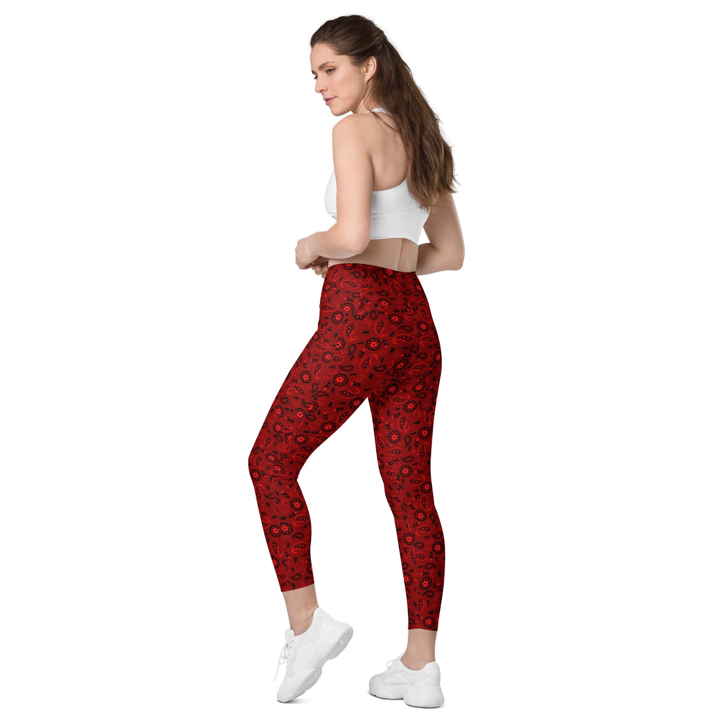 Red Bandanna Crossover Leggings