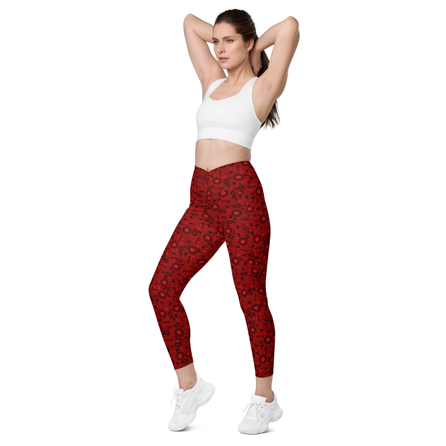 Red Bandanna Crossover Leggings