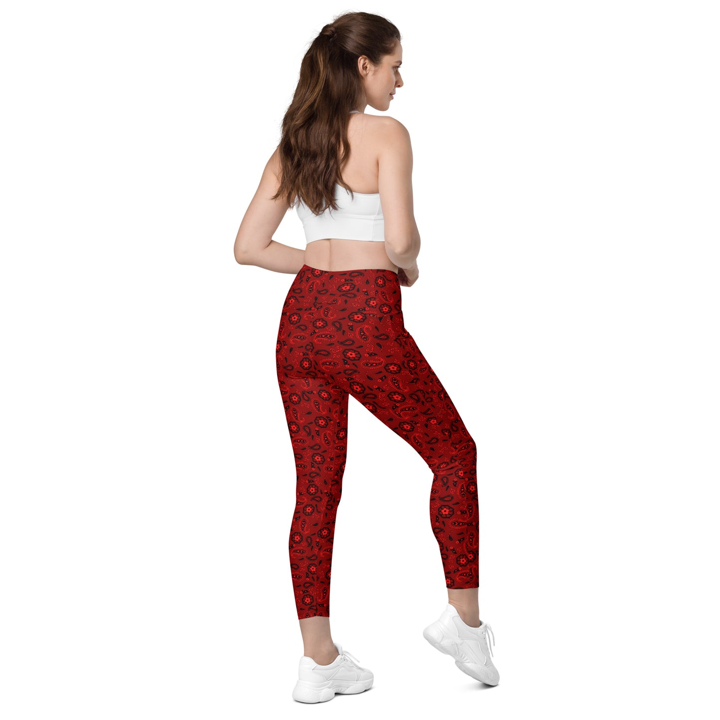 Red Bandanna Crossover Leggings