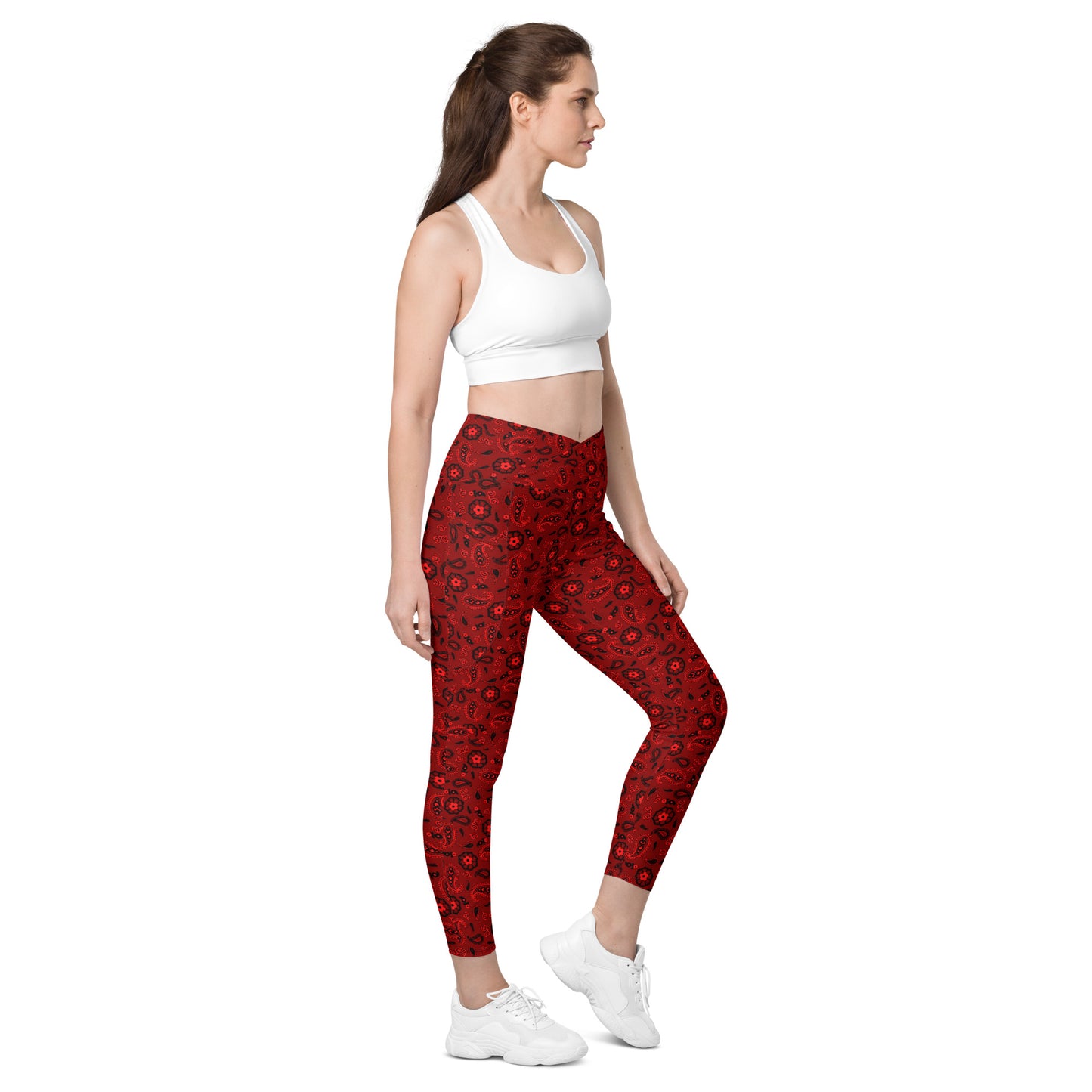 Red Bandanna Crossover Leggings