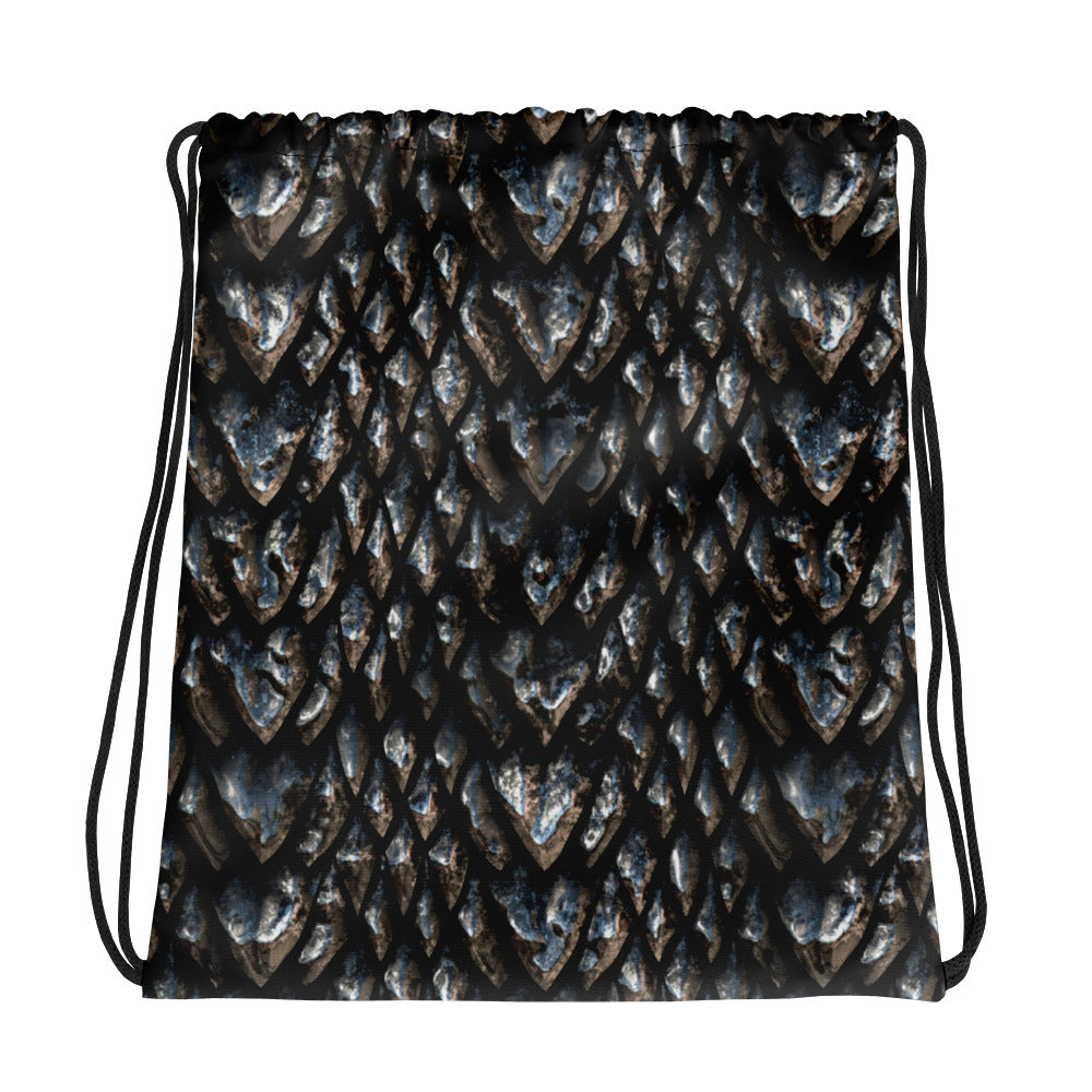 Onyx Dragon Scale Drawstring Bag