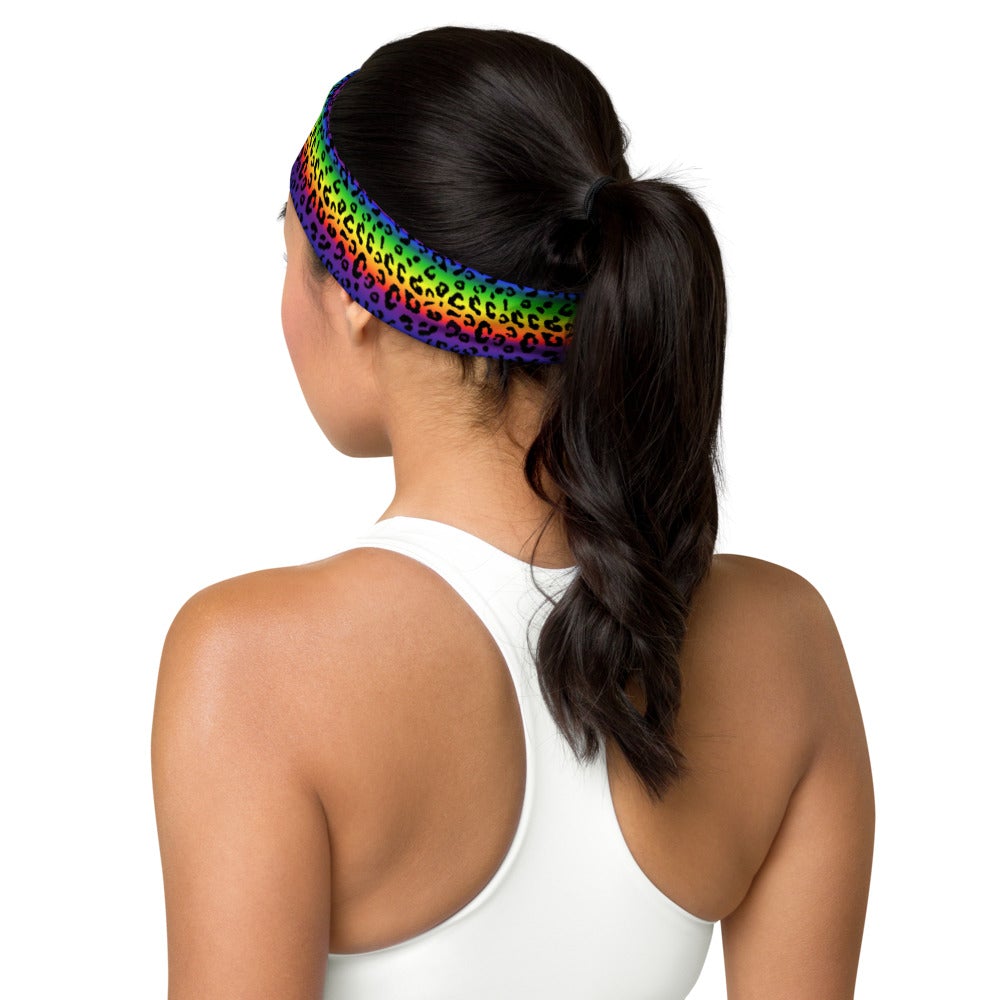 Rainbow Leopard Print Headband