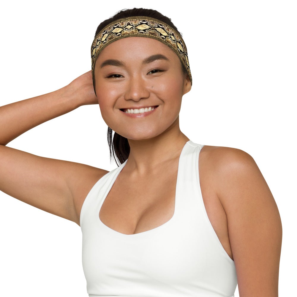 Bronze and Bone Python Print Headband