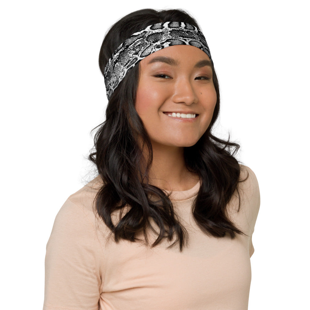 Black and White Python Print Headband