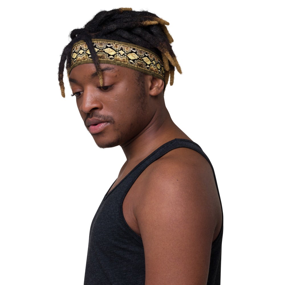 Bronze and Bone Python Print Headband