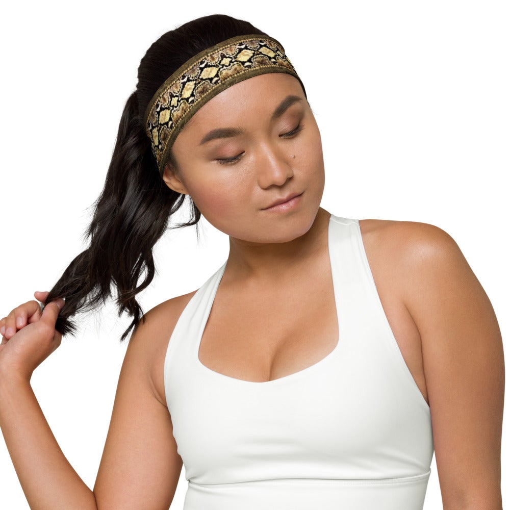 Bronze and Bone Python Print Headband