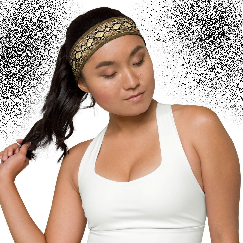 Bronze and Bone Python Print Headband