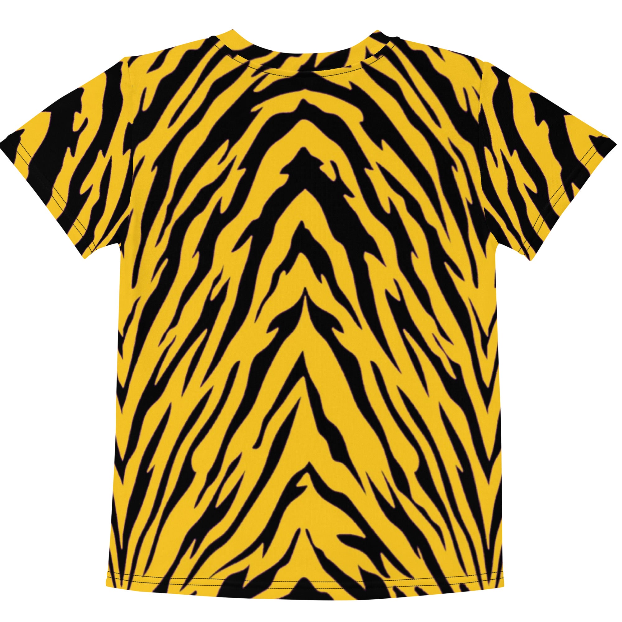 Black and Gold Tiger Stripe Kids Crew Neck T-shirt