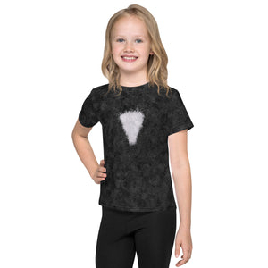 Black Cat with White Bib Fur Print Kids T-shirt