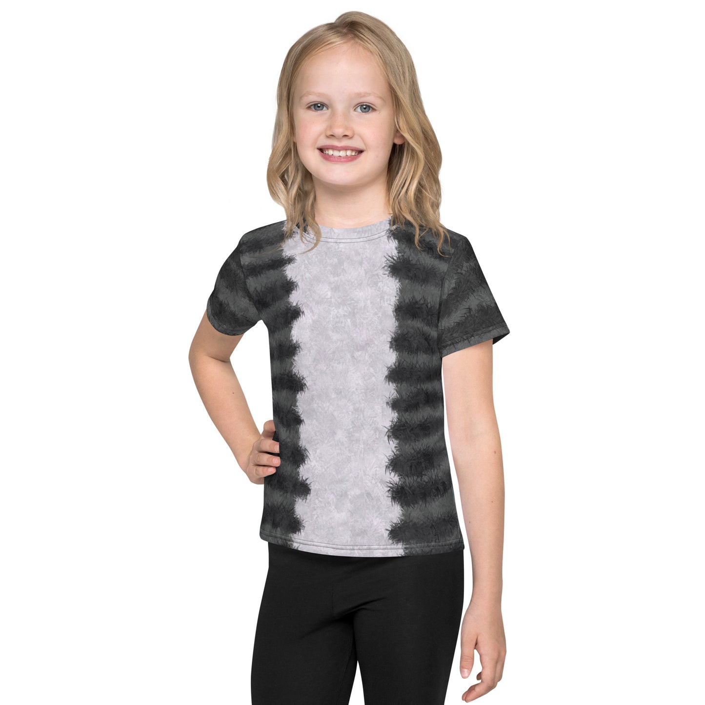 Grey Tabby Cat Fur Print Kids' T-shirt