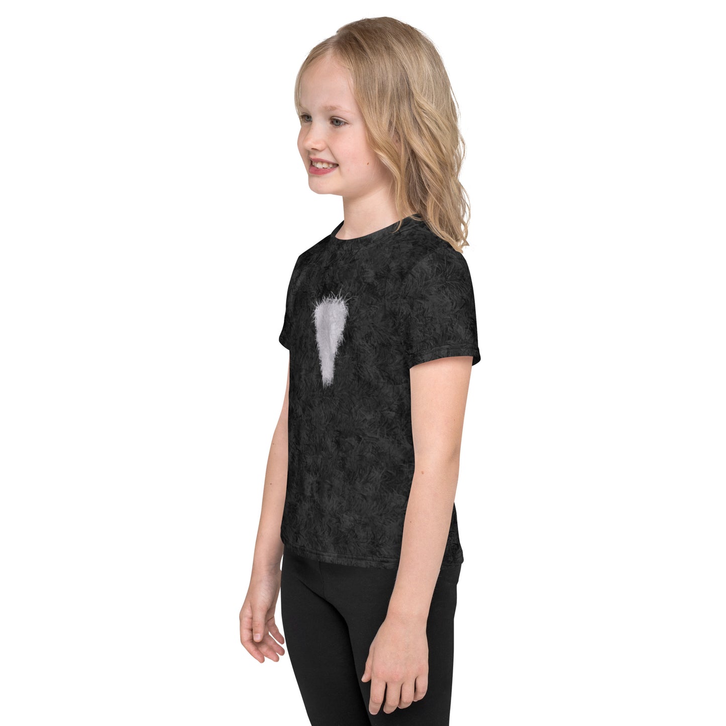 Black Cat with White Bib Fur Print Kids' T-shirt