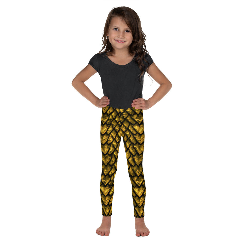 Gold Dragon Scale Kids' Leggings