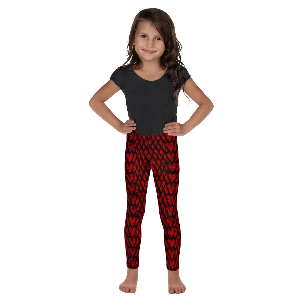 Ruby Dragon Scale Kids' Leggings