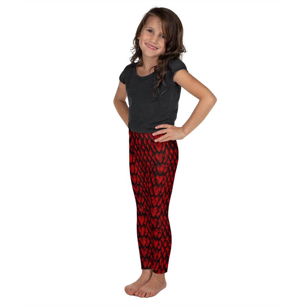 Ruby Dragon Scale Kids' Leggings