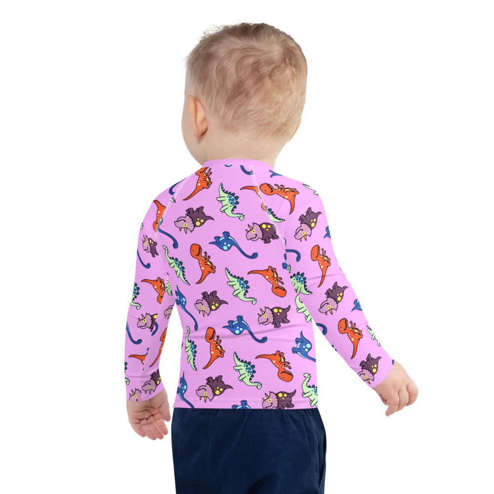 Pink Dinosaur Kids' Rash Guard