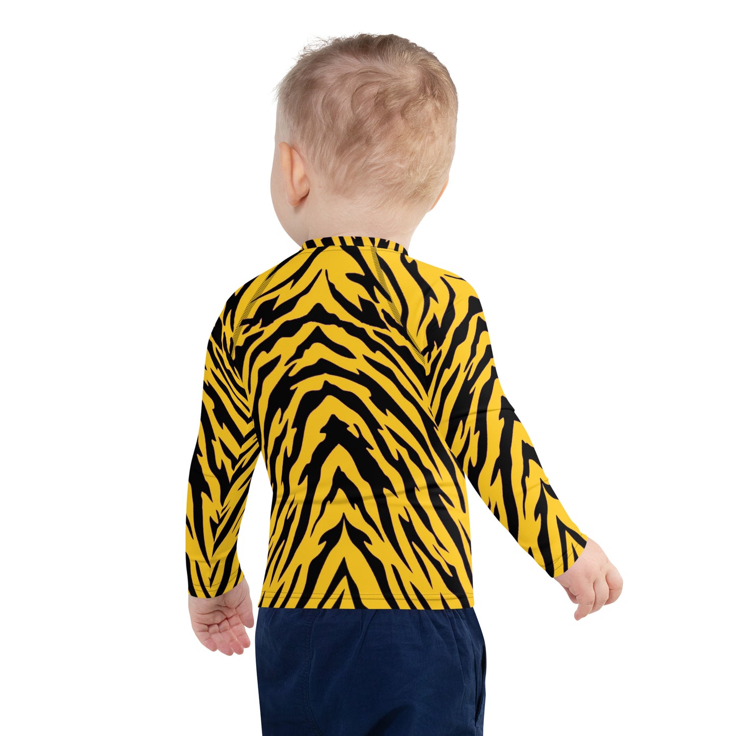 Black and Gold Tiger Stripes Kids' Rash Guard