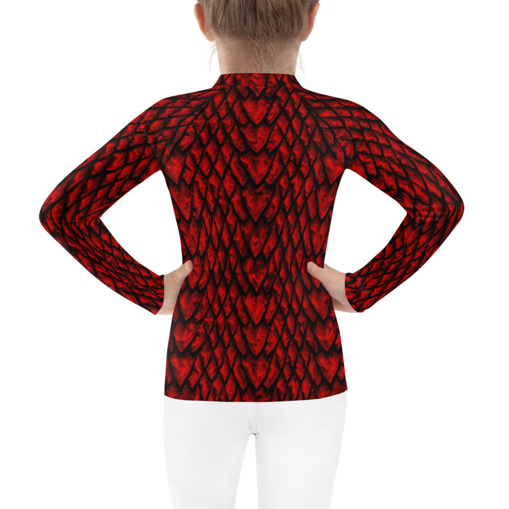 Ruby Dragon Scale Kids' Rash Guard