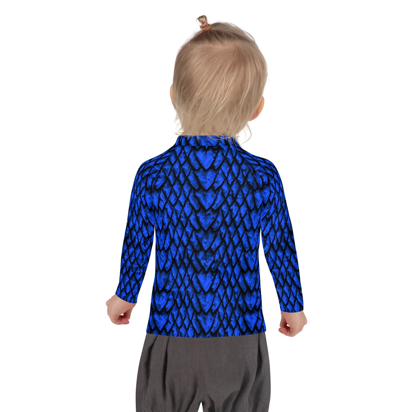 Sapphire Dragon Scale Kids' Rash Guard