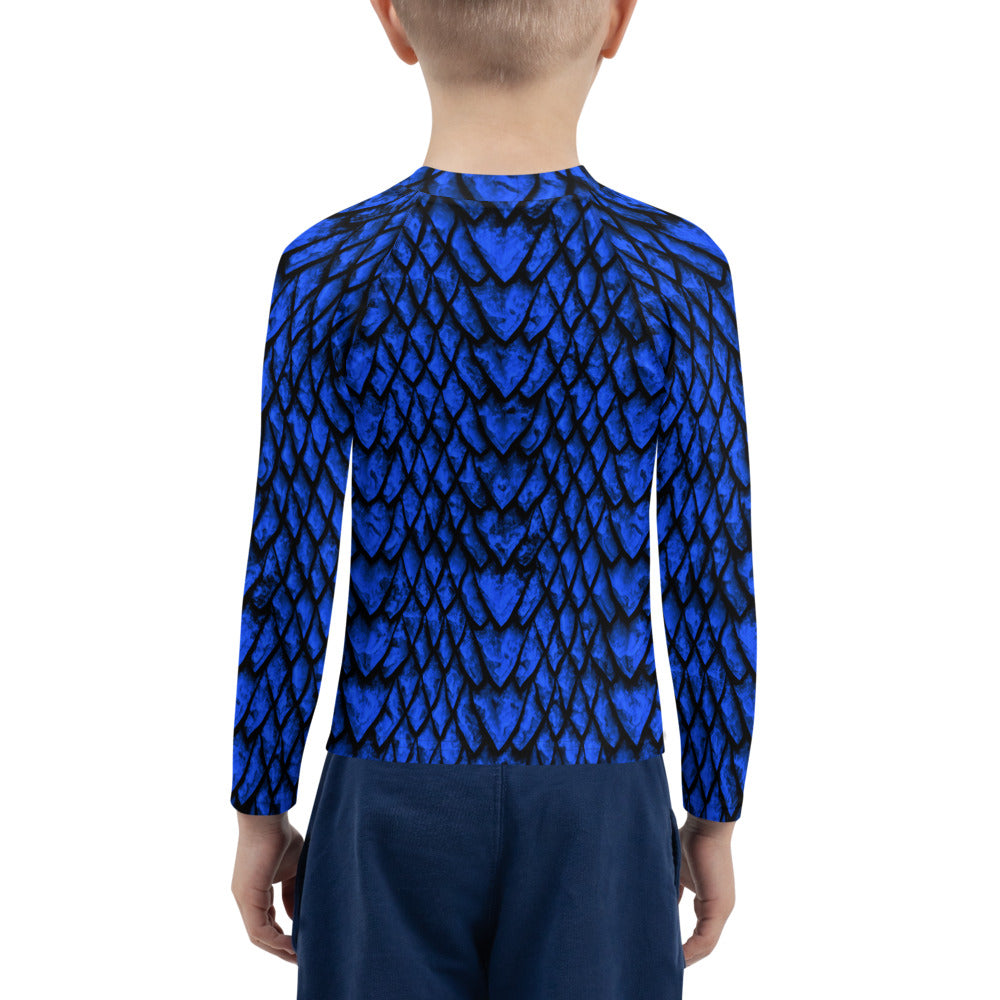 Sapphire Dragon Scale Kids' Rash Guard