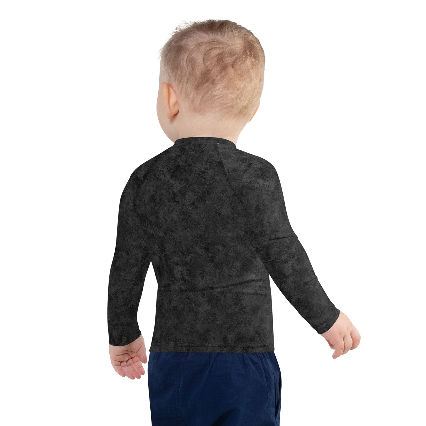 Black Cat with White Bib Fur Print Kids' Rash Guard