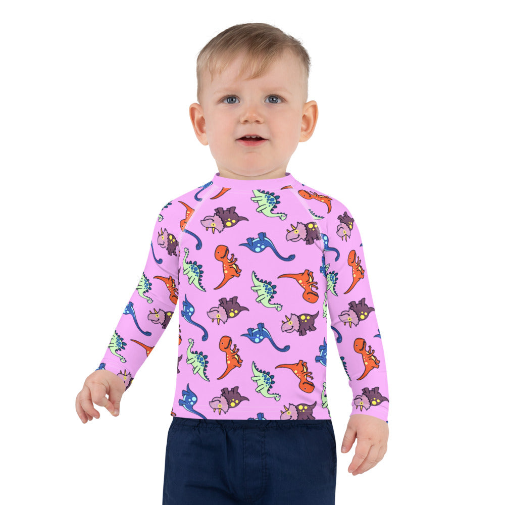 Pink Dinosaur Kids' Rash Guard