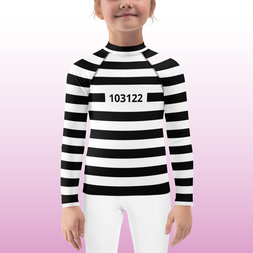 Prison Stripes Kids' Rash Guard