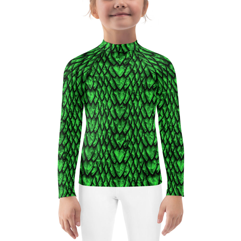 Emerald Dragon Scale Kids' Rash Guard