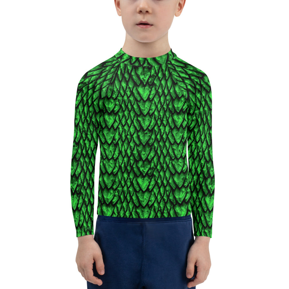 Emerald Dragon Scale Kids' Rash Guard