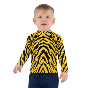 Black and Gold Tiger Stripes Kids' Rash Guard