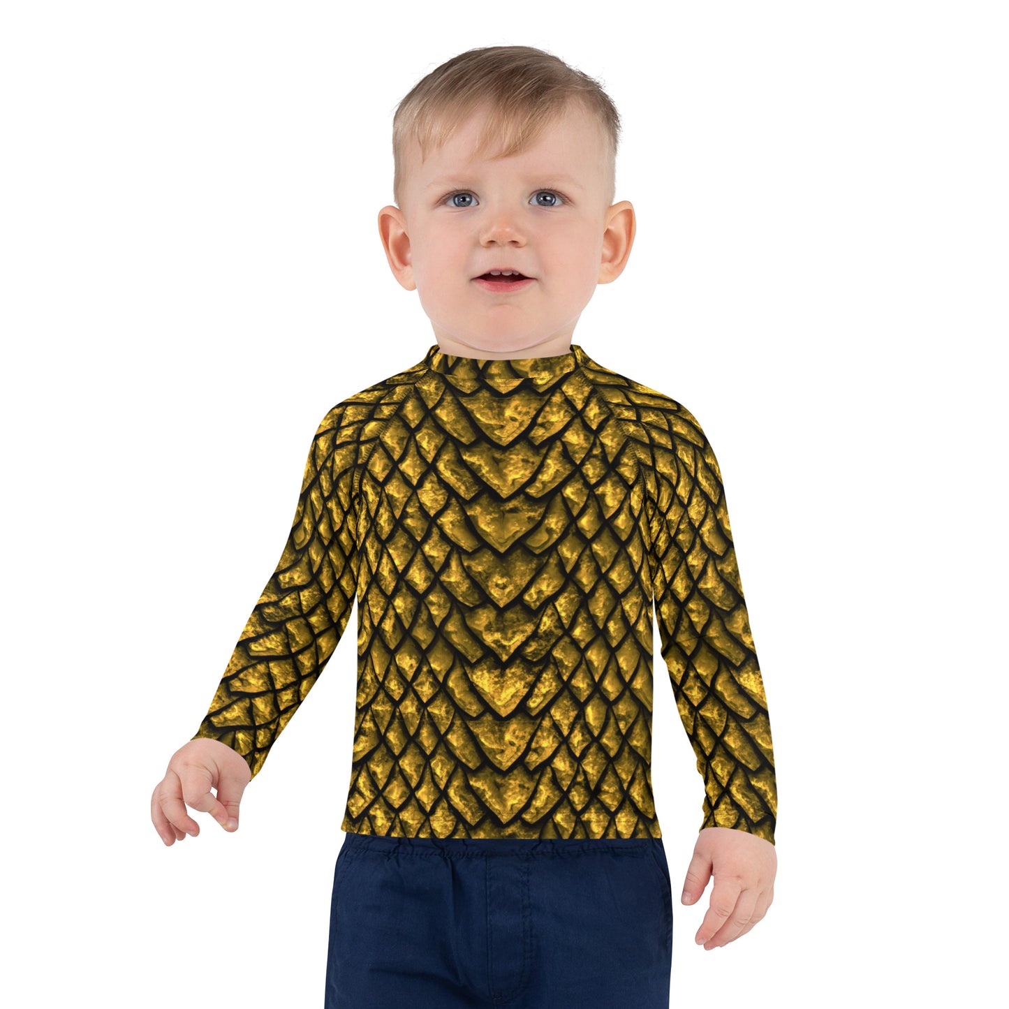 Gold Dragon Scale Kids' Rash Guard