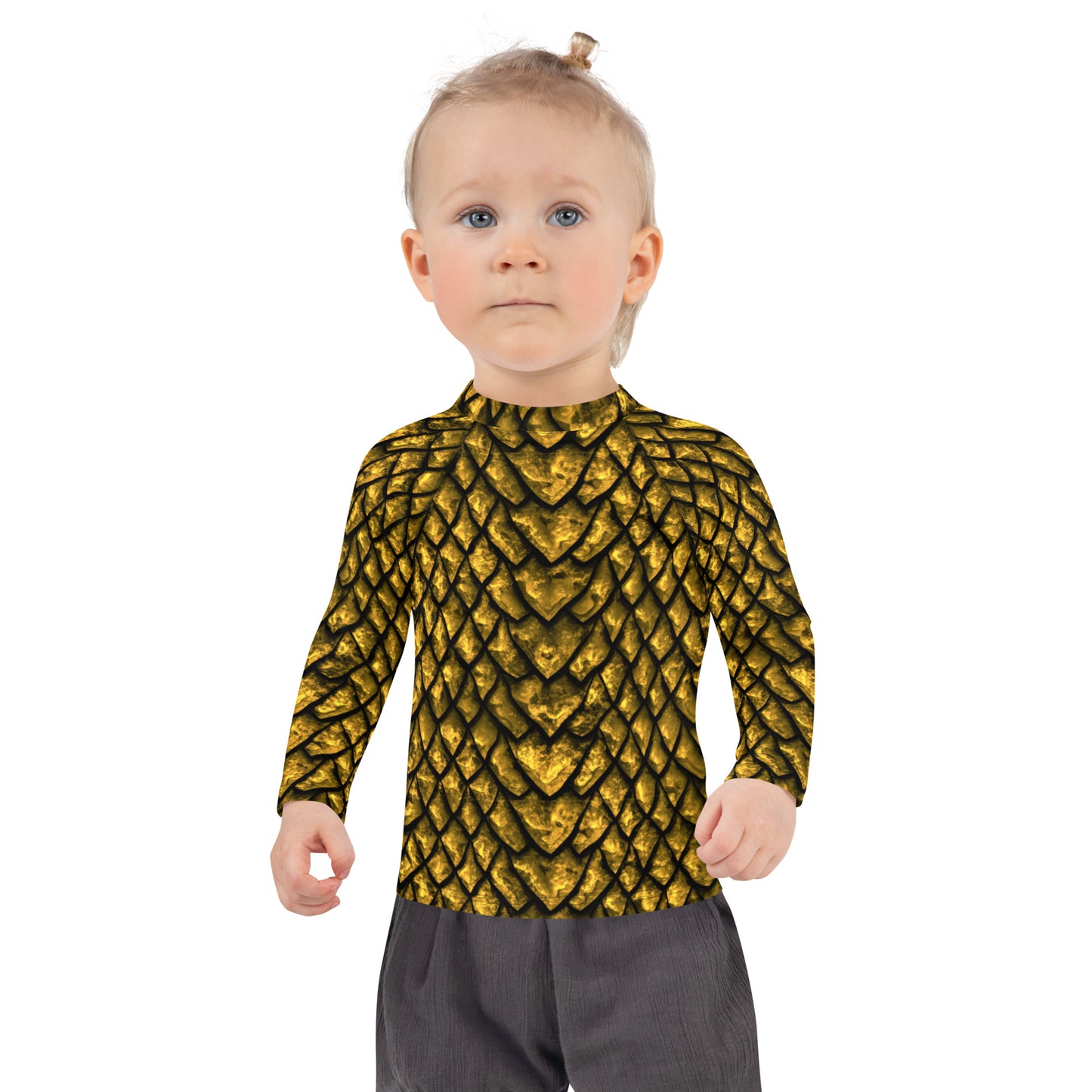 Gold Dragon Scale Kids' Rash Guard