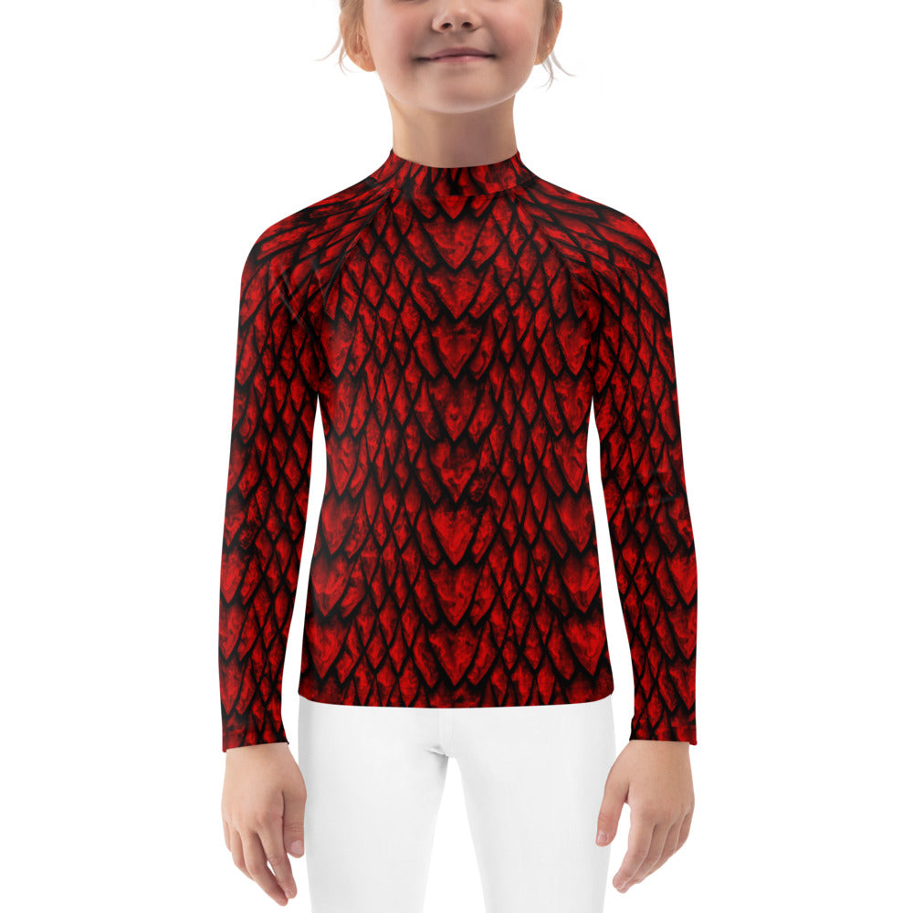 Ruby Dragon Scale Kids' Rash Guard