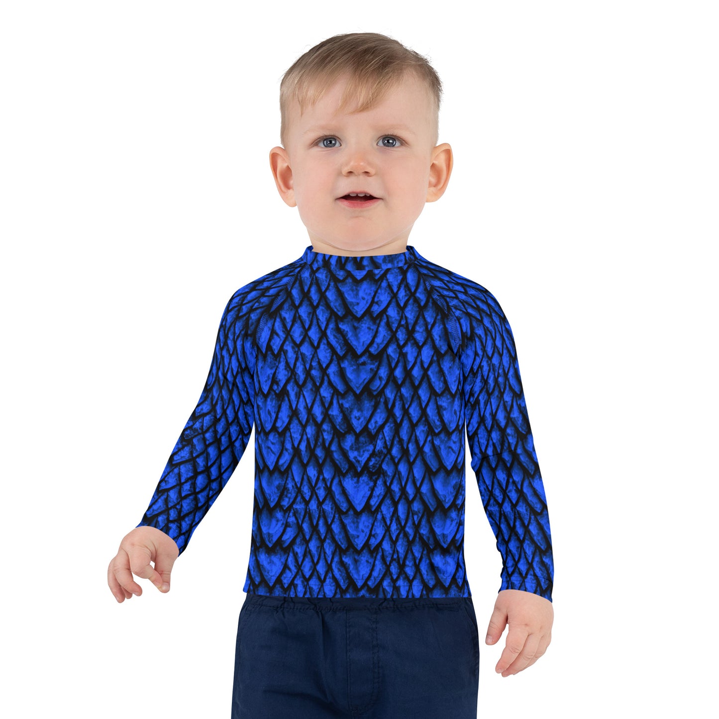 Sapphire Dragon Scale Kids' Rash Guard