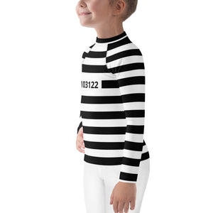 Prison Stripes Kids Rash Guard Costume Shirt