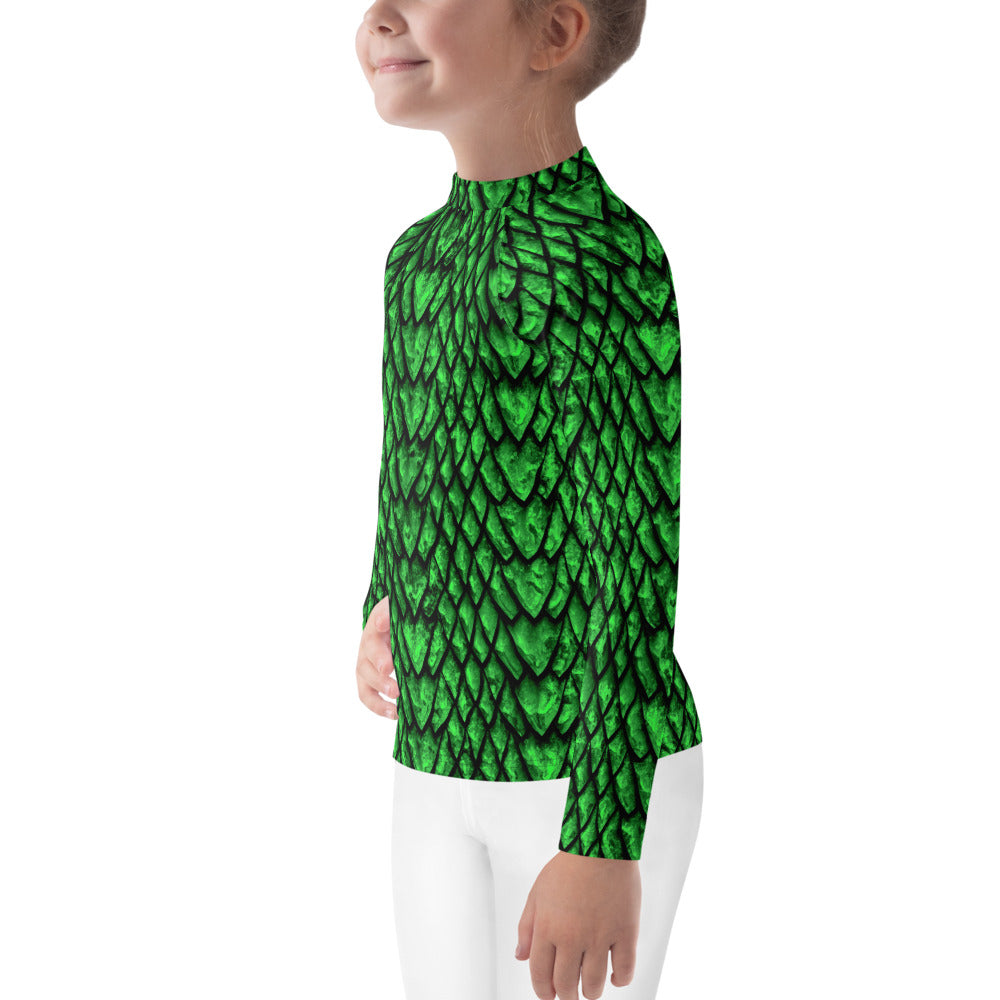 Emerald Dragon Scale Kids' Rash Guard