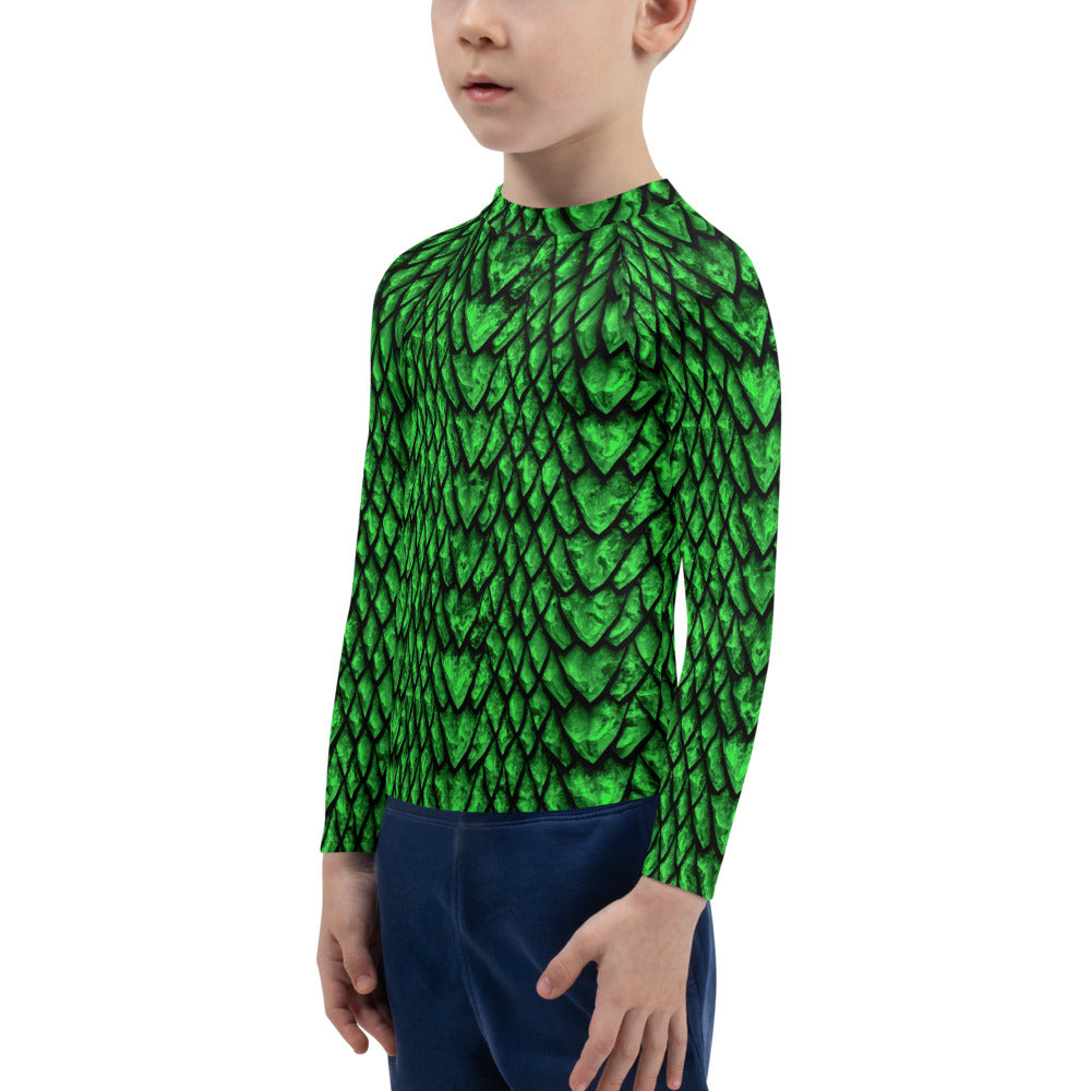 Emerald Dragon Scale Kids' Rash Guard