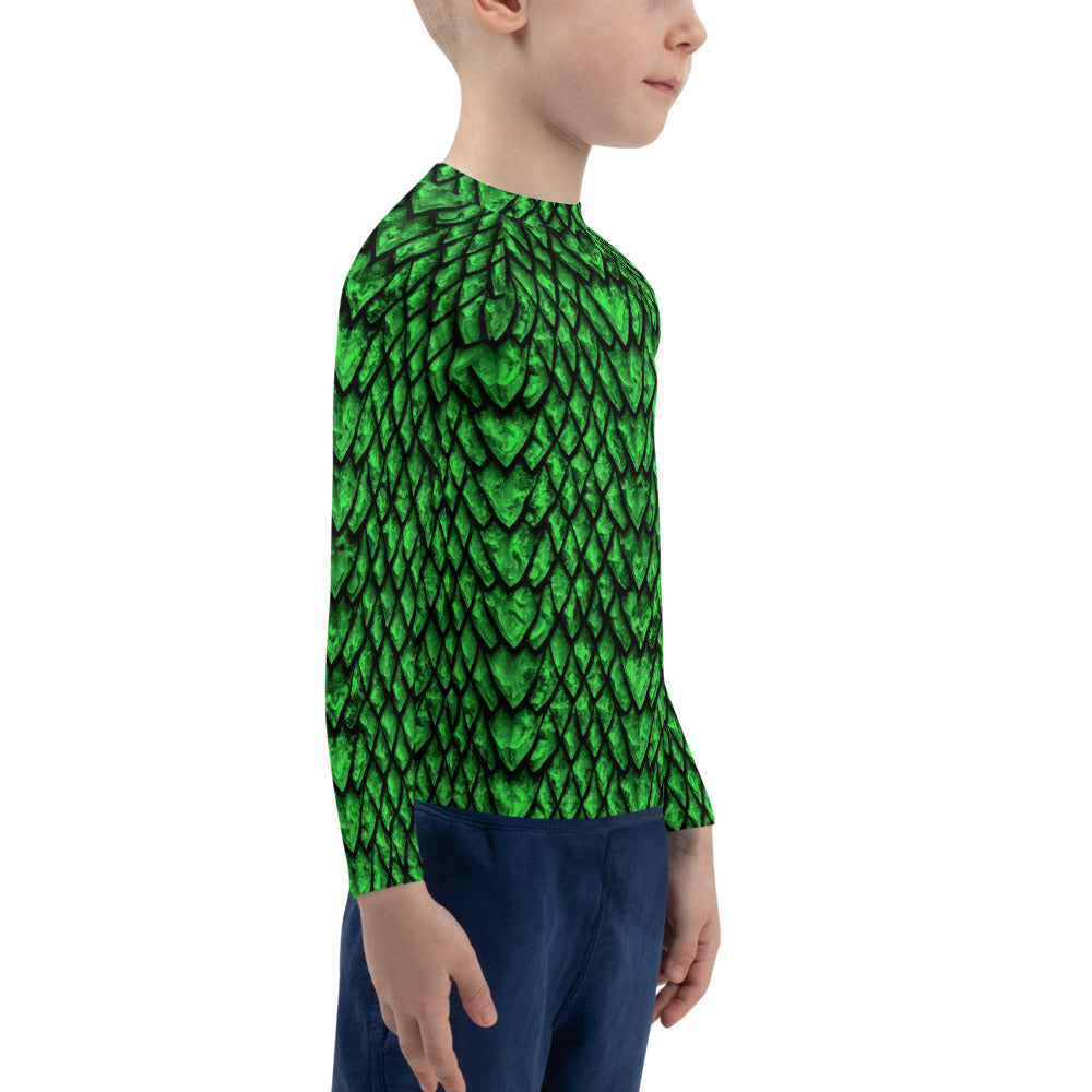 Emerald Dragon Scale Kids' Rash Guard