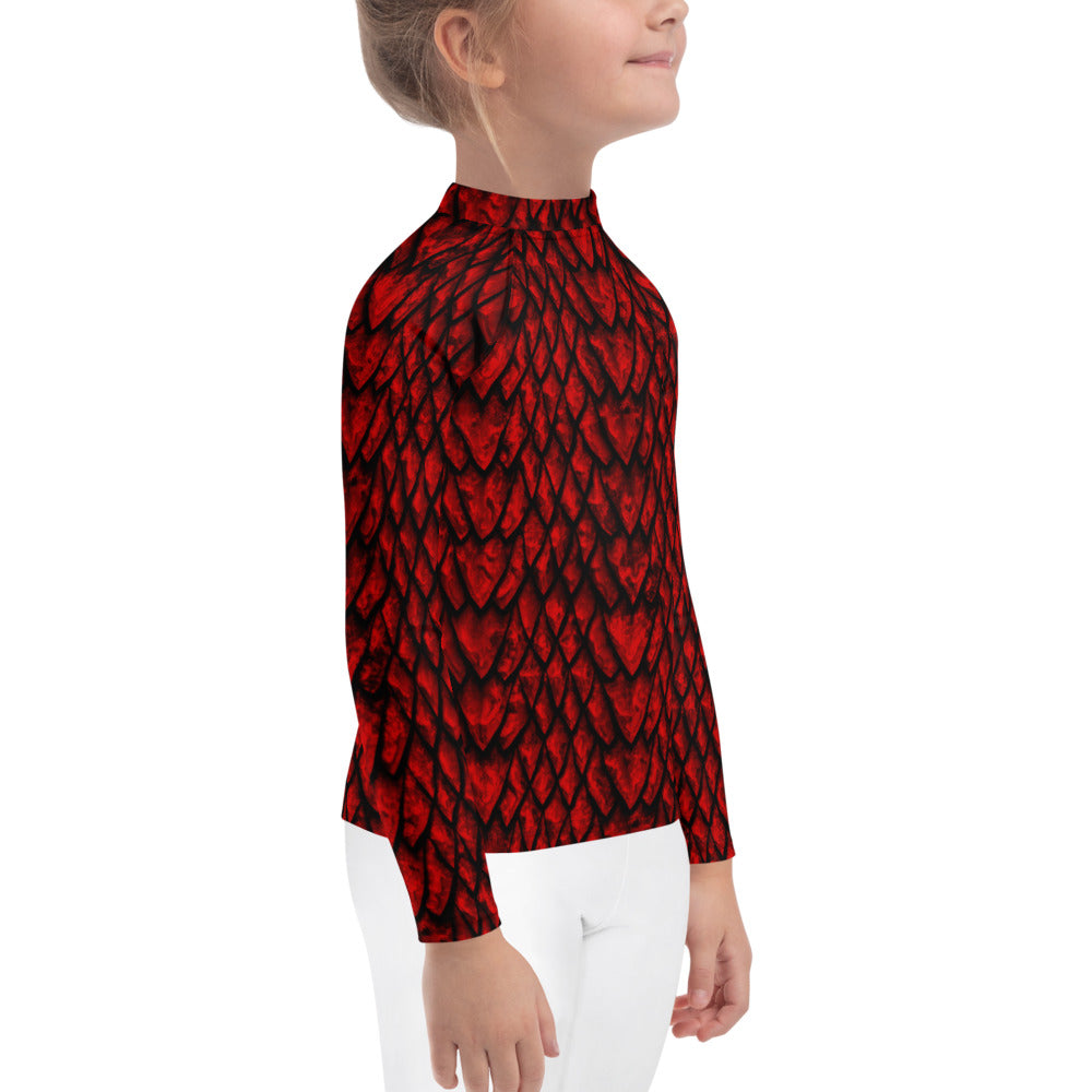 Ruby Dragon Scale Kids' Rash Guard