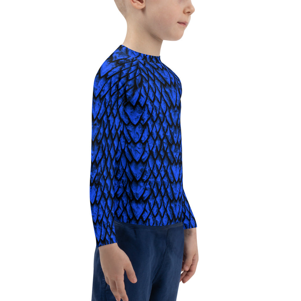 Sapphire Dragon Scale Kids' Rash Guard