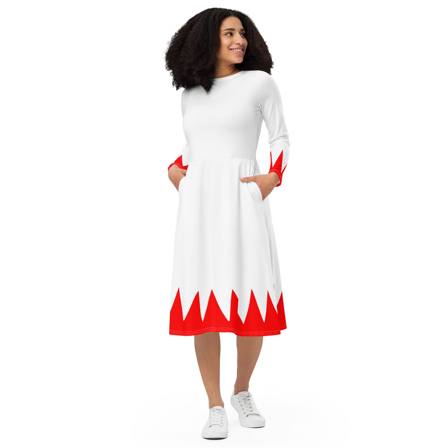 White Mage Long Sleeve Midi Dress