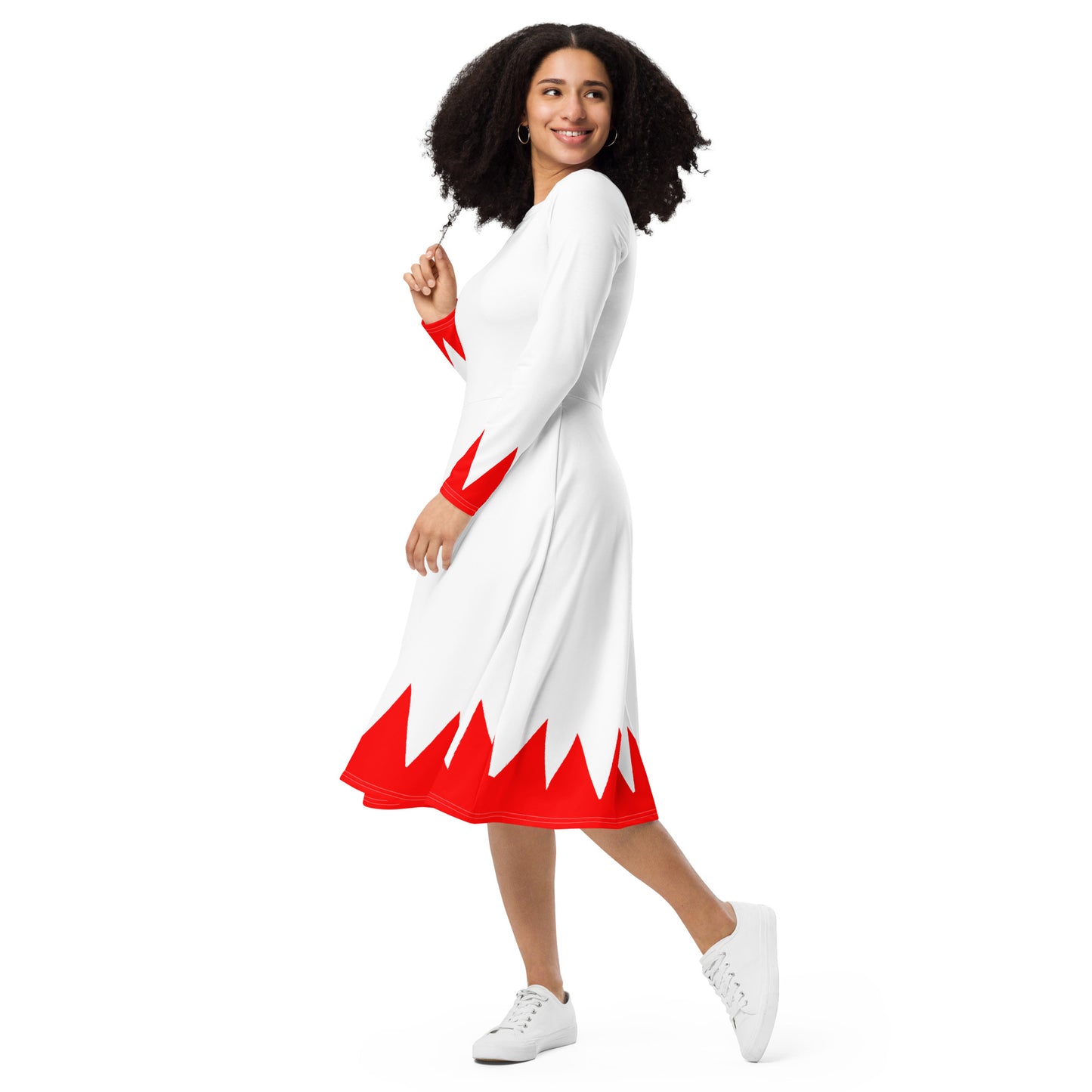 White Mage Long Sleeve Midi Dress