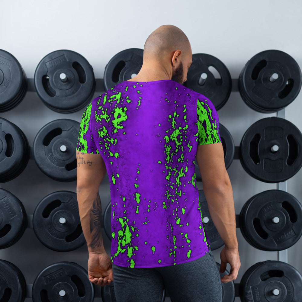 Neon Green Splash Men's Athletic T-shirt